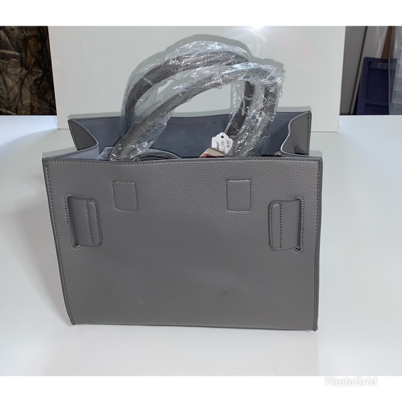 Gray Faux Leather Set of 2 Handbag (12.2x6.4 in) - Picture 4 of 7